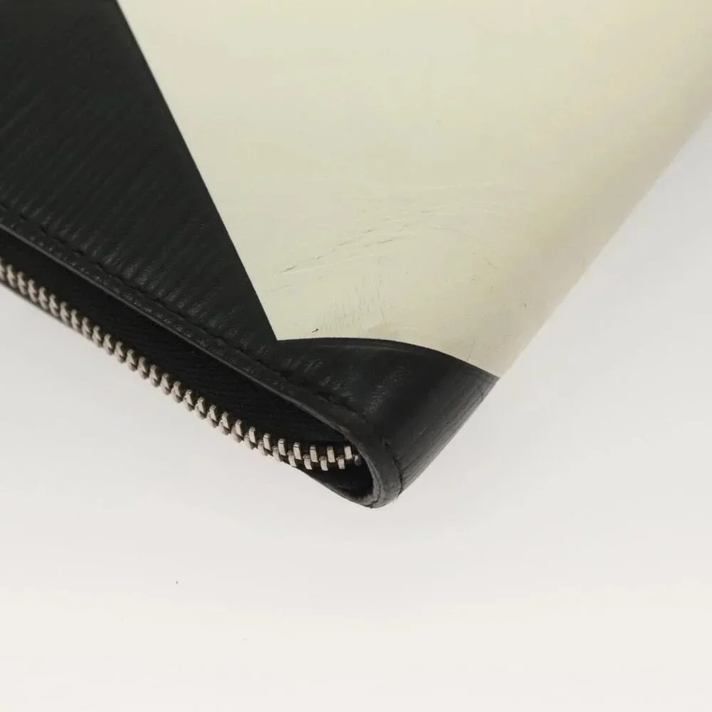 LOUIS VUITTON Epi Pochette Jules GM Clutch Bag Black White M63295 LV Auth 133695 - Picture 4 of 16